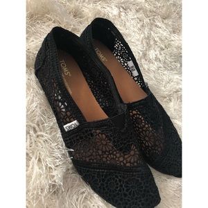 Black crochet TOMS
